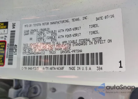 2016 Toyota Tacoma Trd Sport из США, поврежденный, VIN 5TFCZ5AN4GX044112